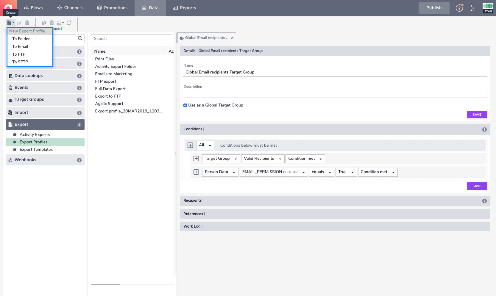 How to Create an Export Profile – Agillic Support