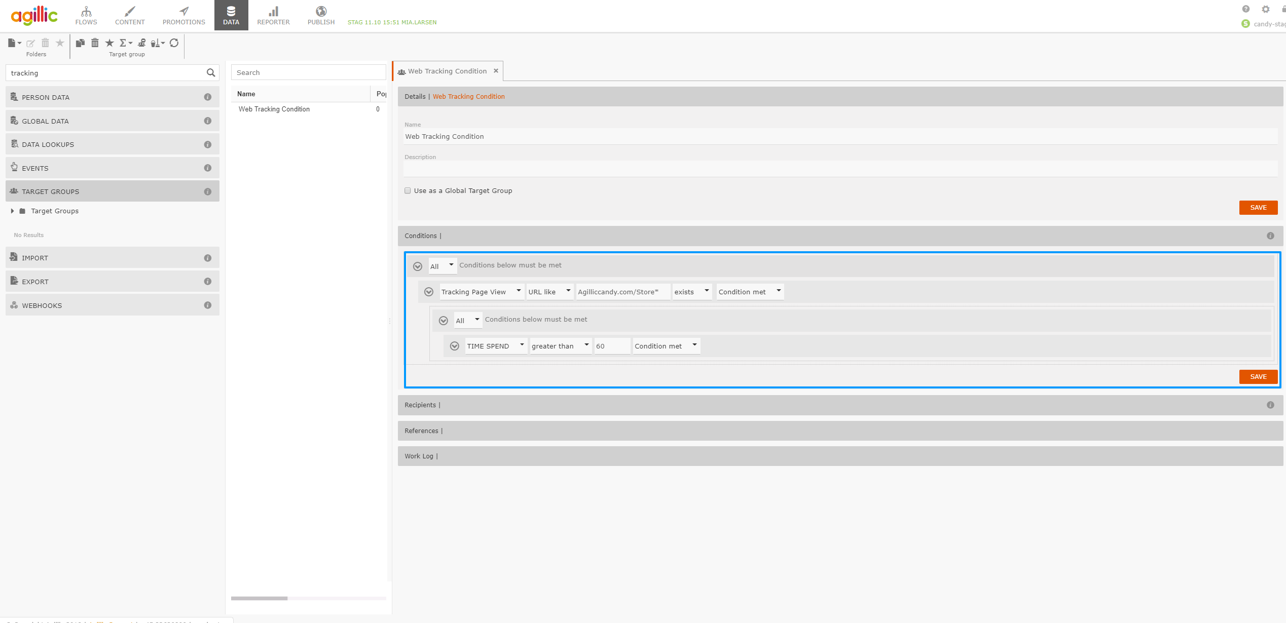 How to Create Tracking Script Conditions Agillic Support